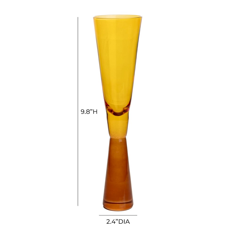 Flute Amber Champagne Glasses - Set of 4