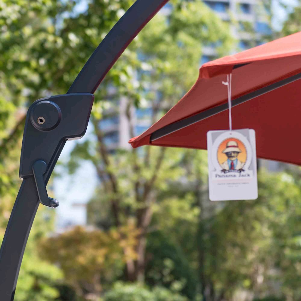 11.5 Ft Cantilever Sunbrella Terracotta 360 Umbrella w/Movable Base
