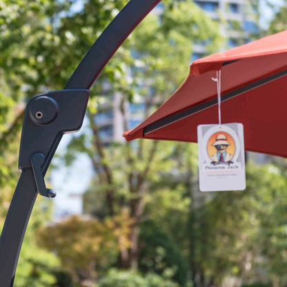 11.5 Ft Cantilever Sunbrella Terracotta 360 Umbrella w/Movable Base