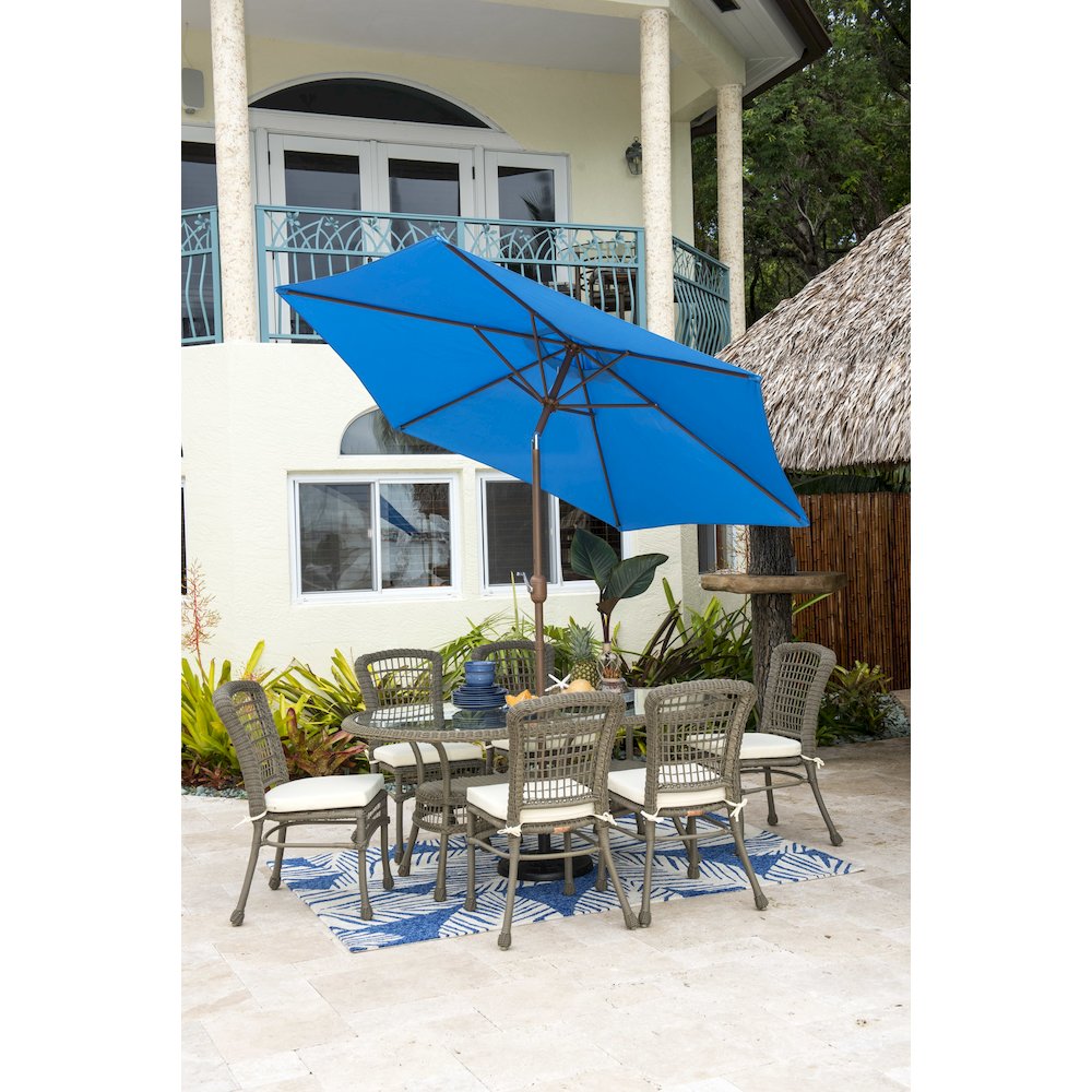 Panama Jack Blue 9 Ft Alum Patio Umbrella W/Crank