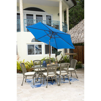 Panama Jack Blue 9 Ft Alum Patio Umbrella W/Crank