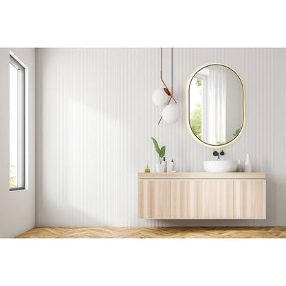 Oval 24x36" Framed in Gunmetal Modern Bathroom/Vanity LED Lighted Wall Mirror