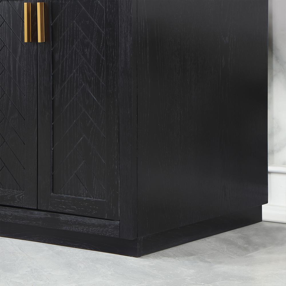 72" Double Bathroom Vanity Set in Black Oak without Mirror
