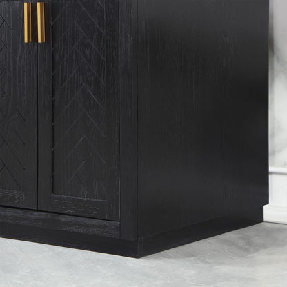 72" Double Bathroom Vanity Set in Black Oak without Mirror