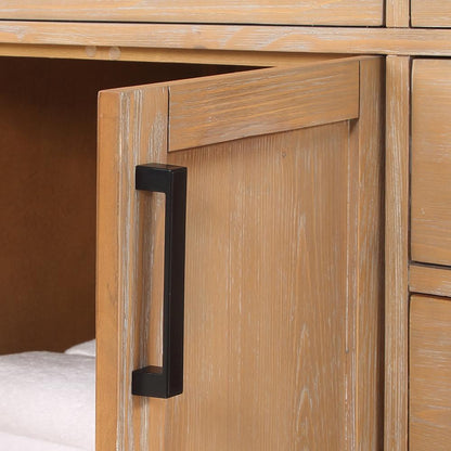 72" Double Bathroom Vanity in Light Brown without Mirror