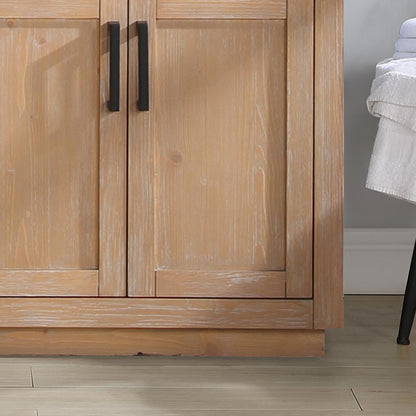 72" Double Bathroom Vanity in Light Brown without Mirror