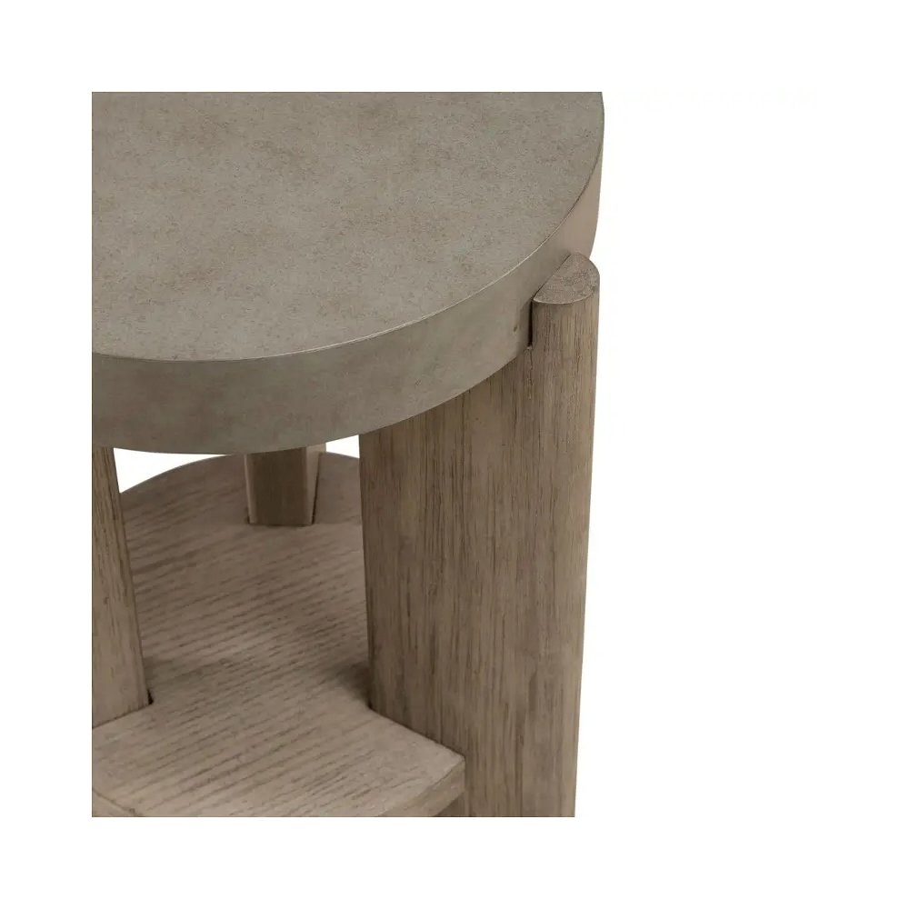 Affinity Chairside Table for Living Room - Dusty Taupe Faux Concrete Tops