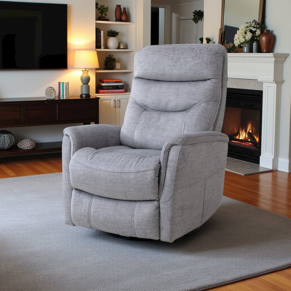 Capri Silver Recliner Nursery Glider  – Elegant Boucle Chairs for Comfort