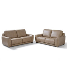 Blake Zero Wall Power Recline Set with Sofa & Loveseat - Sophia Oatmeal Leather