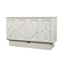 Queen Cabinet Bed White Finish Free Standing Sleeper with Useable Top Surface