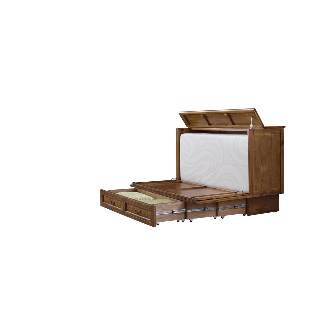 Kingston Queen Cabinet Bed Cherry Finish Free Standing Design Useable Top Surface