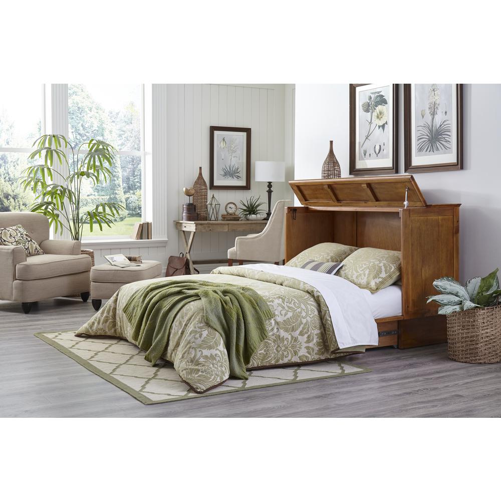 Kingston Queen Cabinet Bed Cherry Finish Free Standing Design Useable Top Surface