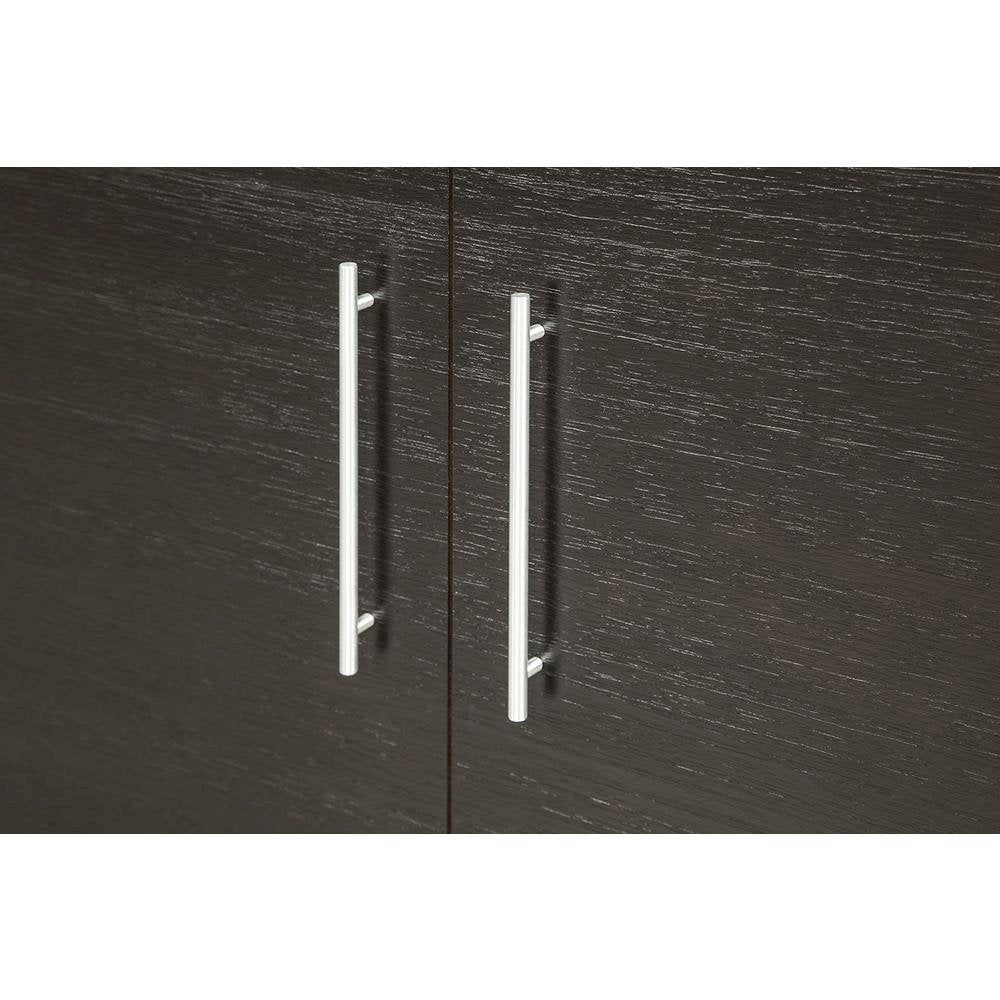 Coffee Wood Queen Size Cabinet Bed with Black Finish and Murphy Wall Design