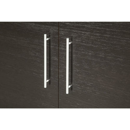 Coffee Wood Queen Size Cabinet Bed with Black Finish and Murphy Wall Design