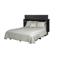 Black Queen Cabinet Bed Wood Frame Murphy Style with 500 lbs Capacity