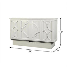 White Wood Queen Cabinet Bed Free Standing Sleeper with Usable Top Surface