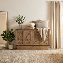 Queen Size Wood Murphy Cabinet Bed Light Brown with Compact Free Standing Design