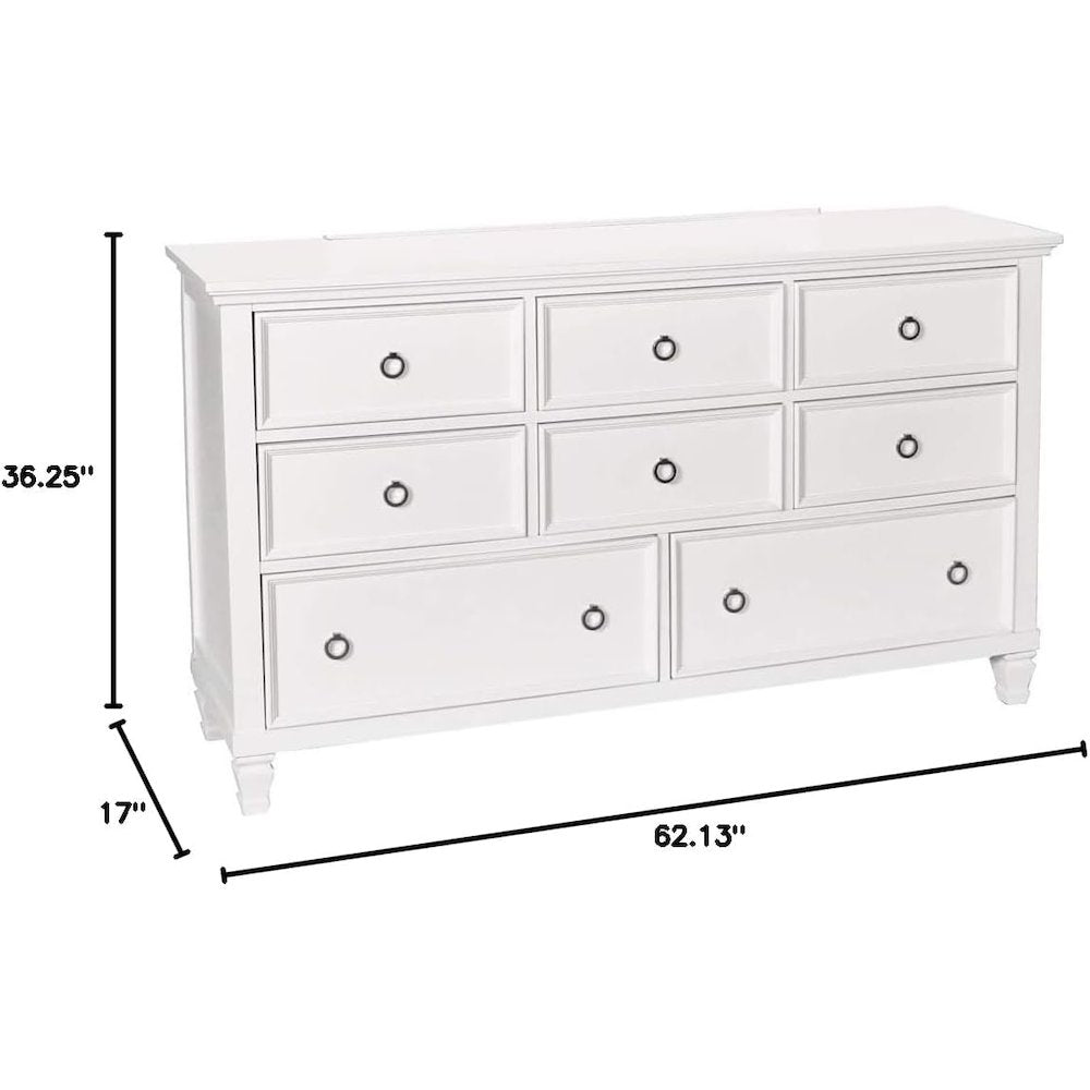 Furniture Tamarack Solid Wood 8-Drawer Dresser in White