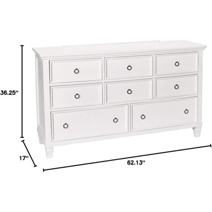Furniture Tamarack Solid Wood 8-Drawer Dresser in White