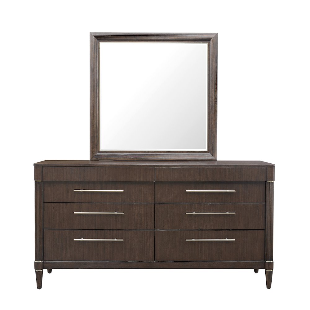 Asher Park Dresser Mirror, Piano Brown Finish