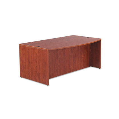 Alera Valencia Series Bow Front Desk Shell, 71" x 41.38" x 29.63", Medium Cherry