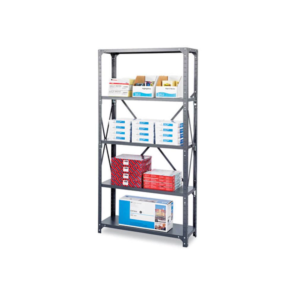 Commercial Steel Shelving Unit, Six-Shelf, 36w x 24d x 75h, Dark Gray