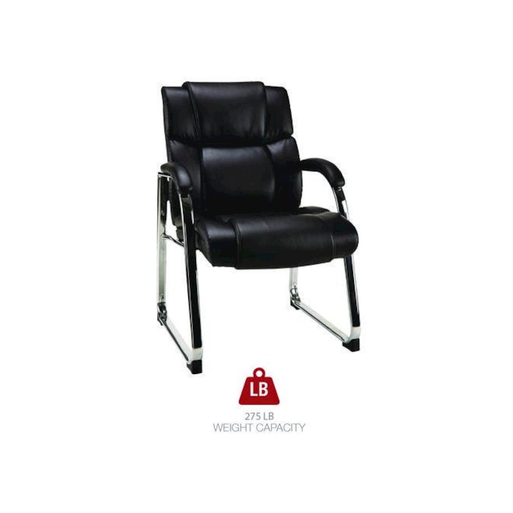 Alera Hildred Series Guest Chair, 25" x 28.94" x 37.8", Black Seat, Black Back, Chrome Base
