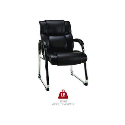 Alera Hildred Series Guest Chair, 25" x 28.94" x 37.8", Black Seat, Black Back, Chrome Base