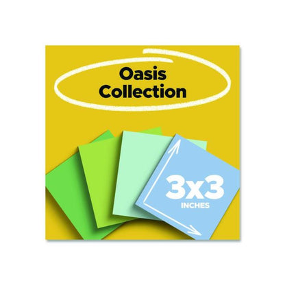100% Recycled Paper Super Sticky Notes, 3" x 3", Oasis, 70 Sheets/Pad, 24 Pads/Pack