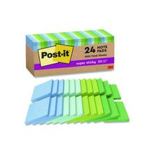 100% Recycled Paper Super Sticky Notes, 3" x 3", Oasis, 70 Sheets/Pad, 24 Pads/Pack