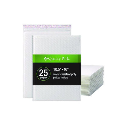 Poly Bubble Mailers, #5, Barrier Bubble Cushion, Redi-Seal Adhesive Closure, 10.5 x 15, White, 25/Pack