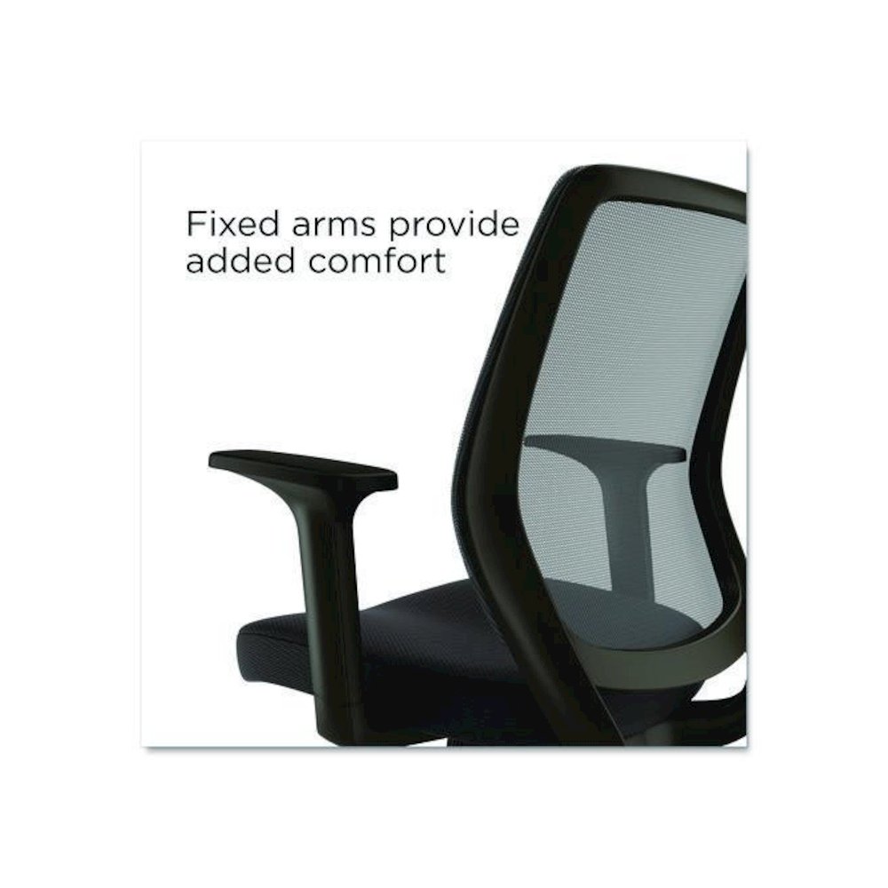 Alera Wessex Ergonomic Fabric Mesh Swivel Task Chair, Supports Up to 275lbs, 17.09 to 20.83 Seat Height, Black Seat/Back/Base