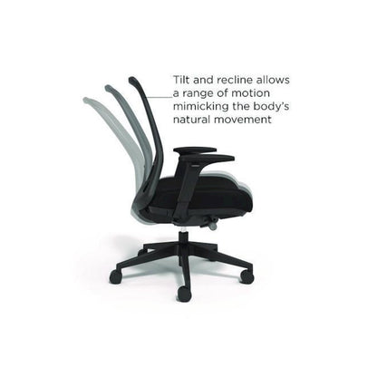 Alera Kempton Ergonomic Fabric Mesh Swivel Task Chair, Supports Up to 275lb, 18.31 to 22.17 Seat Height, Black Seat/Back/Base
