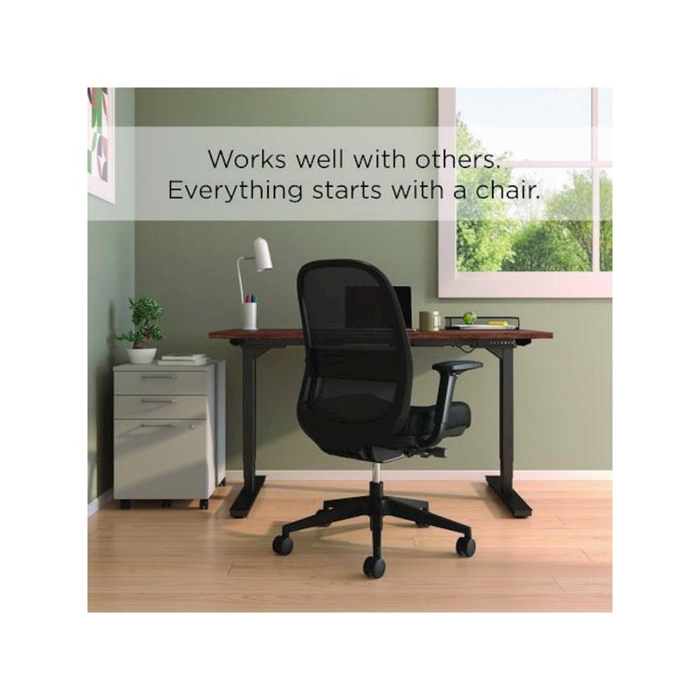 Alera Kempton Ergonomic Fabric Mesh Swivel Task Chair, Supports Up to 275lb, 18.31 to 22.17 Seat Height, Black Seat/Back/Base