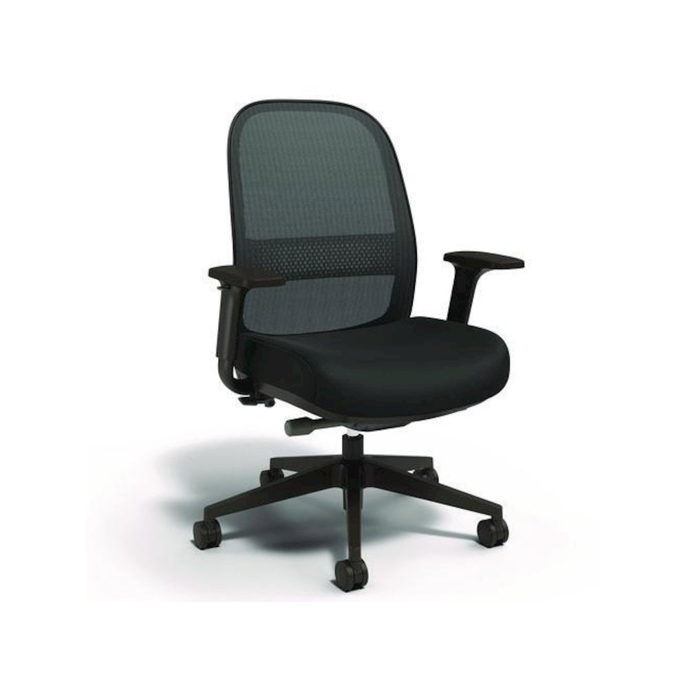 Alera Kempton Ergonomic Fabric Mesh Swivel Task Chair, Supports Up to 275lb, 18.31 to 22.17 Seat Height, Black Seat/Back/Base