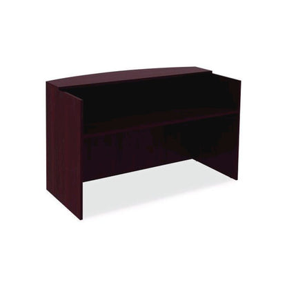 Alera Valencia Series Reception Desk with Transaction Counter, 71" x 35.5" x 29.5" to 42.5", Mahogany
