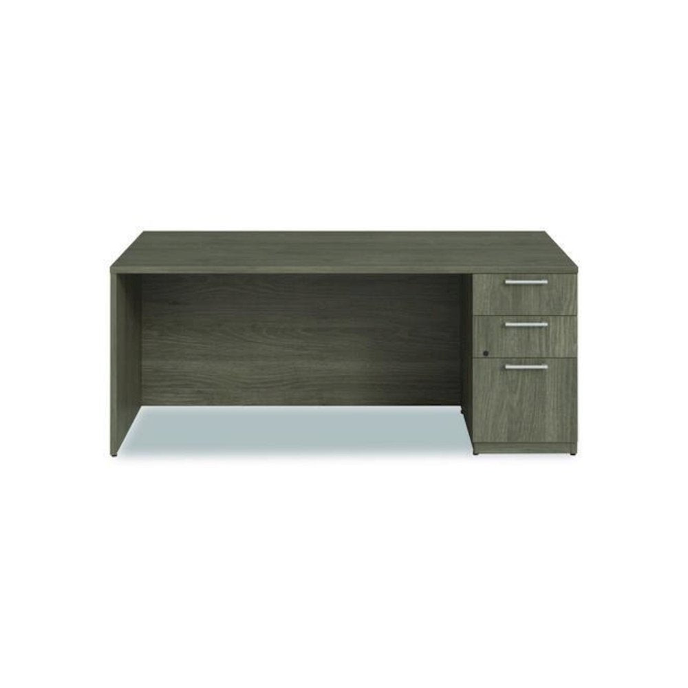 Alera Seville Series Single Pedestal Desk, Right Pedestal, 72" x 36" x 29", Walnut