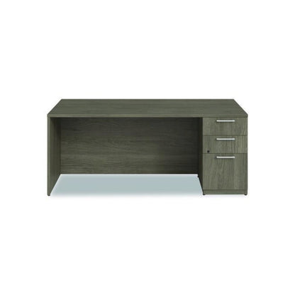 Alera Seville Series Single Pedestal Desk, Right Pedestal, 72" x 36" x 29", Walnut