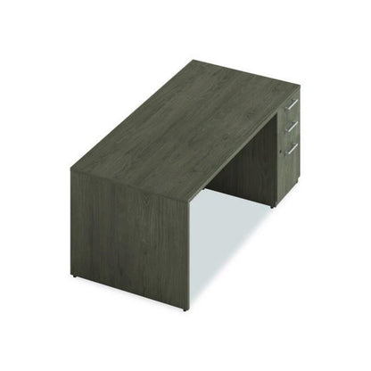 Alera Seville Series Single Pedestal Desk, Right Pedestal, 72" x 36" x 29", Walnut