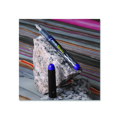 Varsity Fountain Pen, Medium 1 mm, Purple Ink, Clear/Black/Purple Barrel