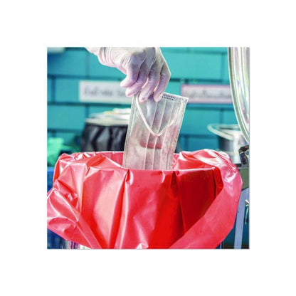 Healthcare Biohazard Printed Can Liners, Biohazard Infectious Waste, 30 gal, 1.3 mil, 30" x 43", Red, Flat Pack, 200/Carton