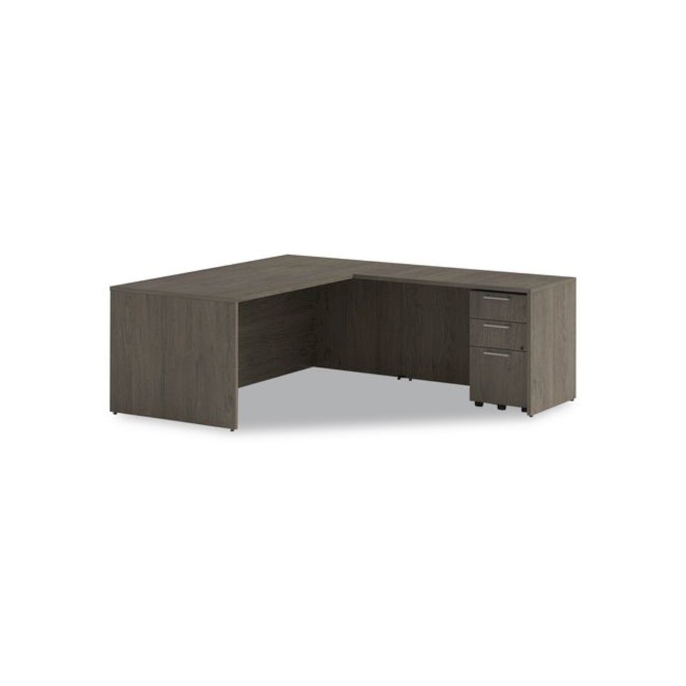 Alera Seville Series Return Shell, Reversible, 48" x 24" x 29", Walnut