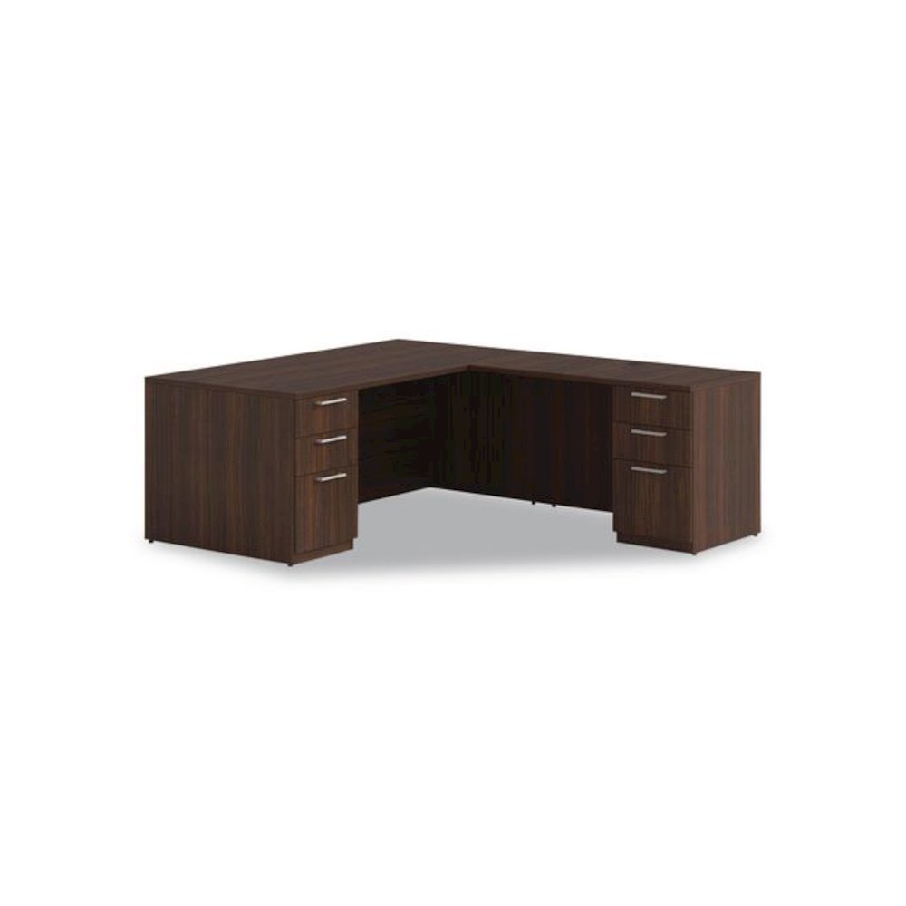 Alera Seville Series Single Pedestal Desk, Left Pedestal, 72" x 36" x 29", Mahogany