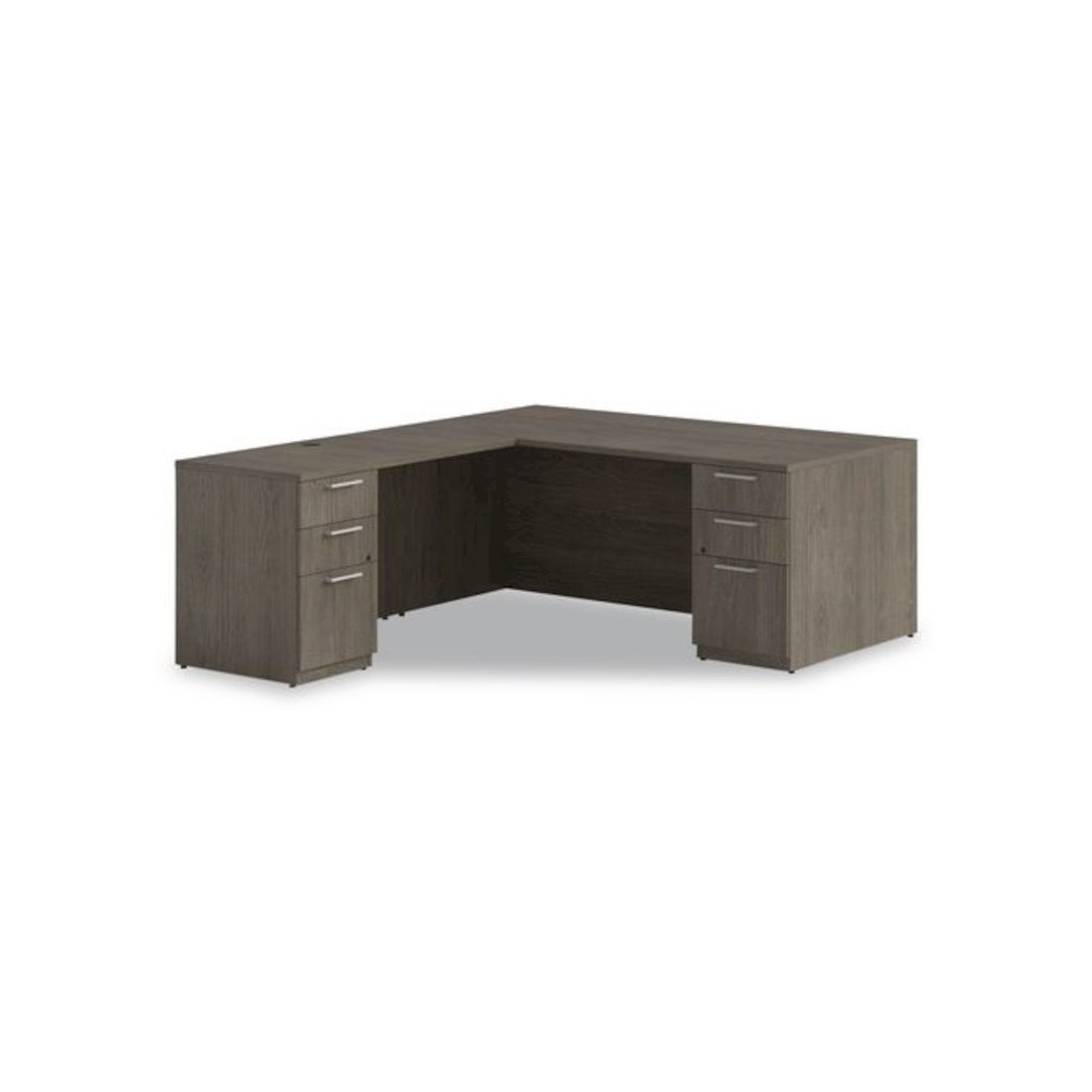 Alera Seville Series Single Pedestal Desk, Right Pedestal, 72" x 36" x 29", Walnut