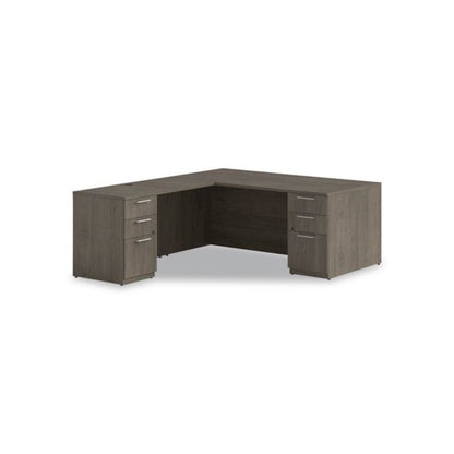 Alera Seville Series Single Pedestal Desk, Right Pedestal, 72" x 36" x 29", Walnut