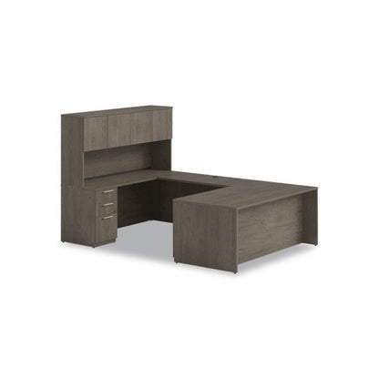 Alera Seville Series Single Pedestal Desk, Right Pedestal, 72" x 36" x 29", Walnut