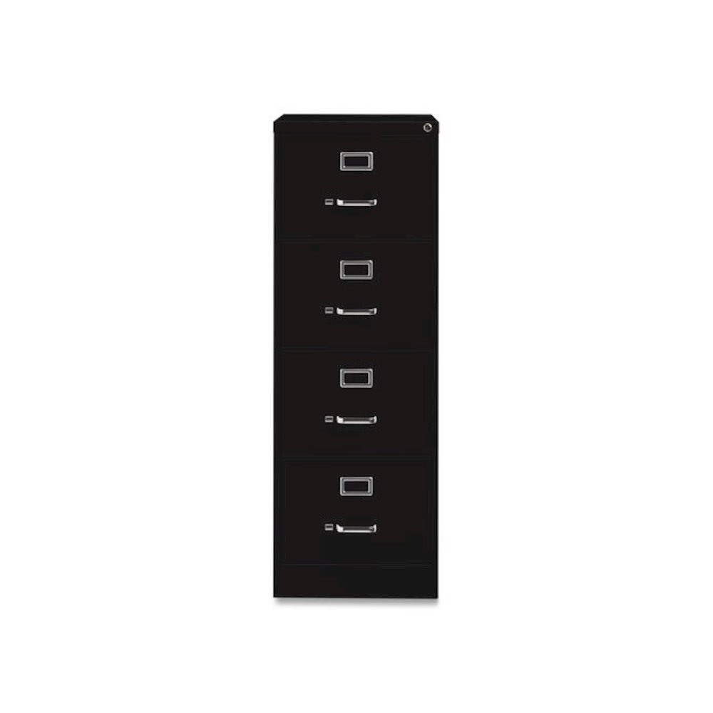 Commercial Vertical Legal File Cabinet, 4 Legal Size File Drawers, 18 x 26.5 x 52, Black