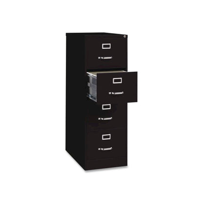 Commercial Vertical Legal File Cabinet, 4 Legal Size File Drawers, 18 x 26.5 x 52, Black