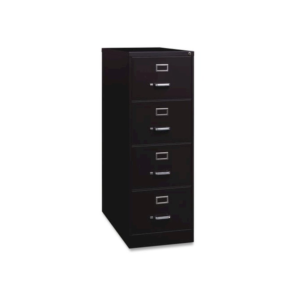 Commercial Vertical Legal File Cabinet, 4 Legal Size File Drawers, 18 x 26.5 x 52, Black