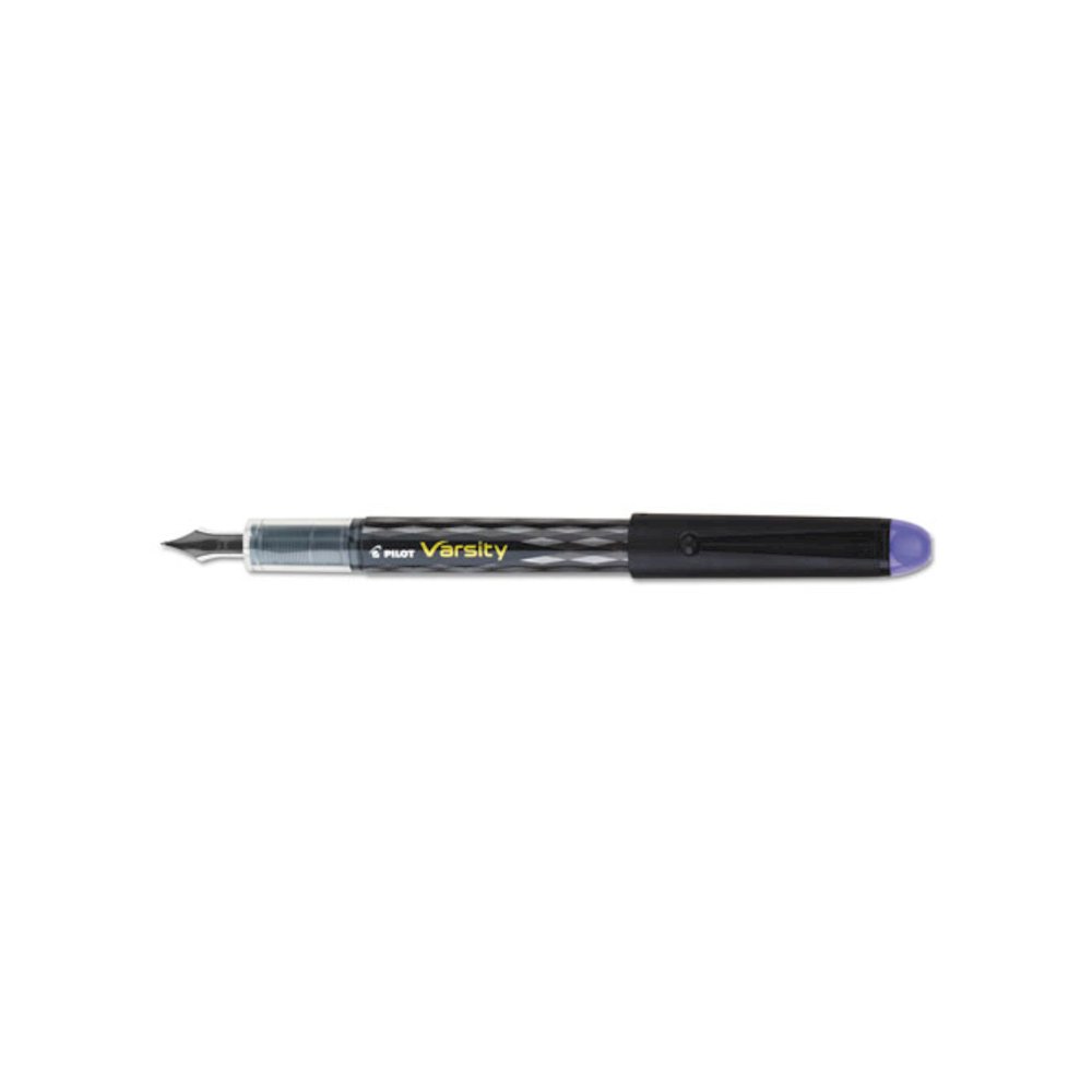 Varsity Fountain Pen, Medium 1 mm, Purple Ink, Clear/Black/Purple Barrel